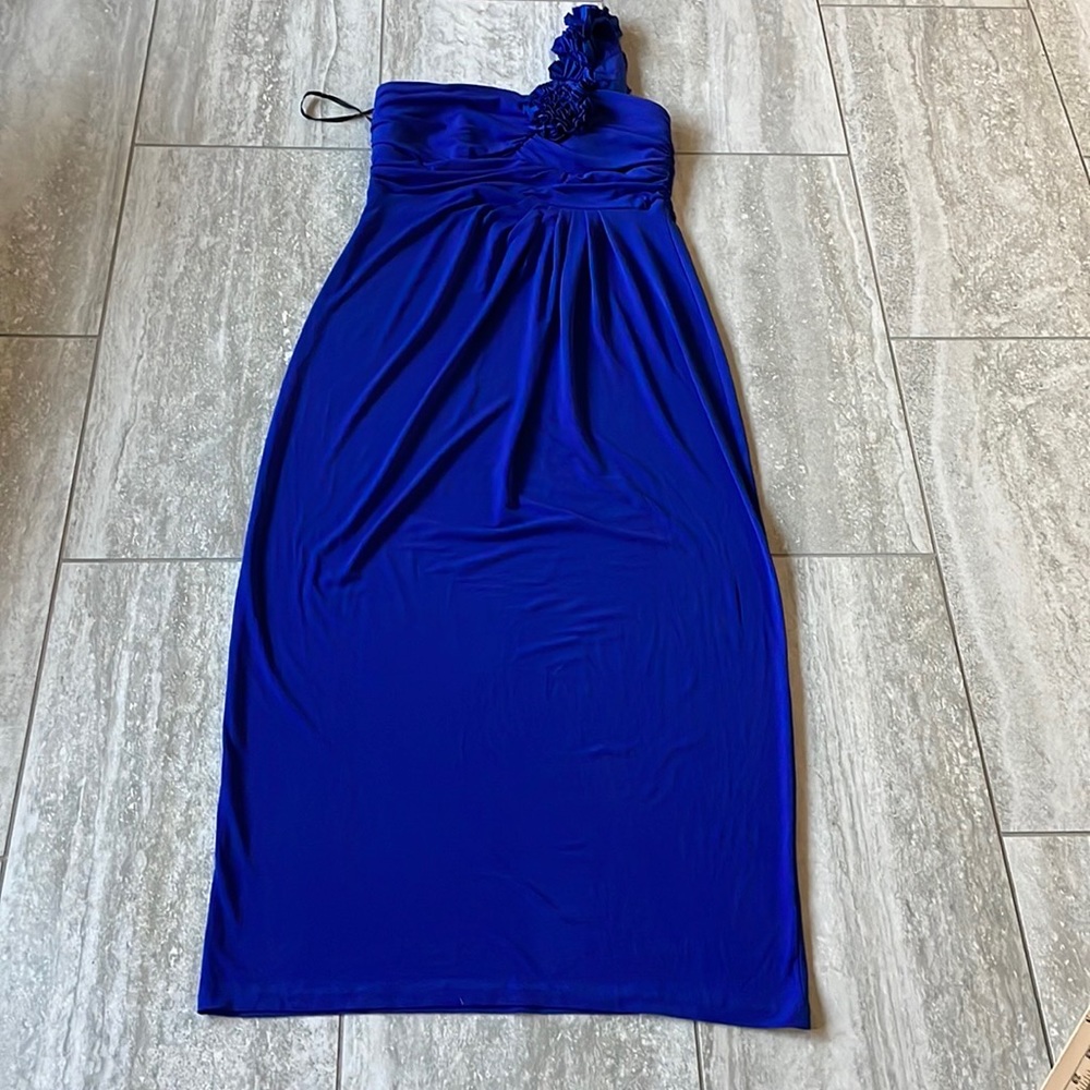 Enfocus Studio Royal Blue one Shoulder Dress